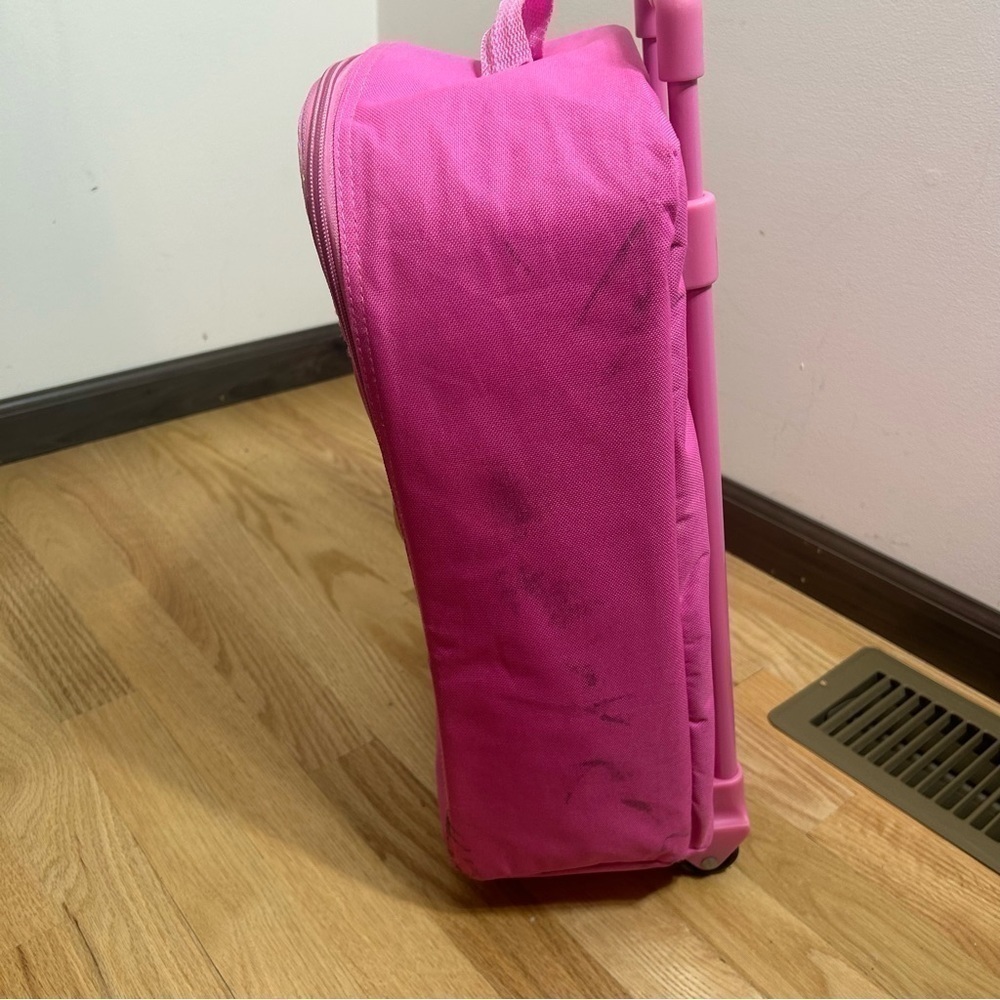 Disney Princess Suitcase Roller Bag Pink Kids Cinderella Tiana Belle Aurora - Picture 6 of 10